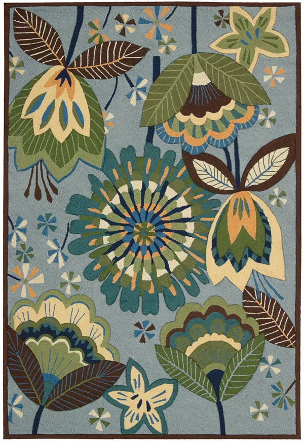 Nourison Fantasy FA12 8& x 10&6x22 Aqua Rug