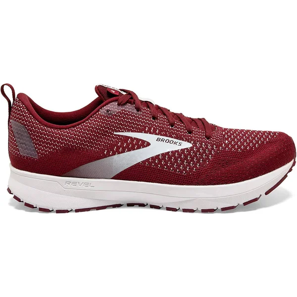 Brooks Running Men's Revel 4 Road Running Shoes - Maroon/White 8.0