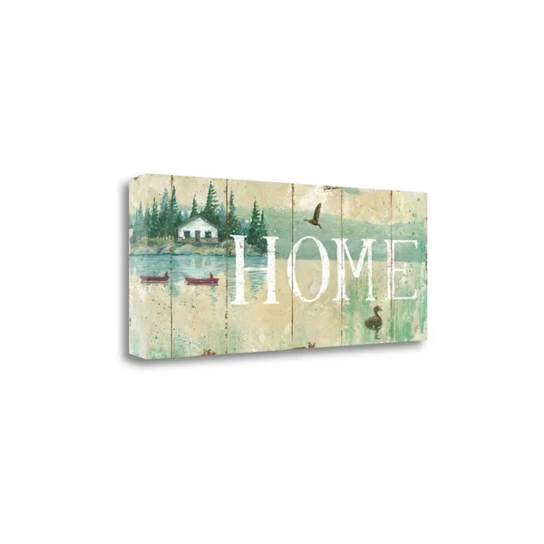 Tangletown Fine Art Waterside Lodge IV by Daphne Brissonnet - Giclee Print on Wrap Canvas, 40x16x22