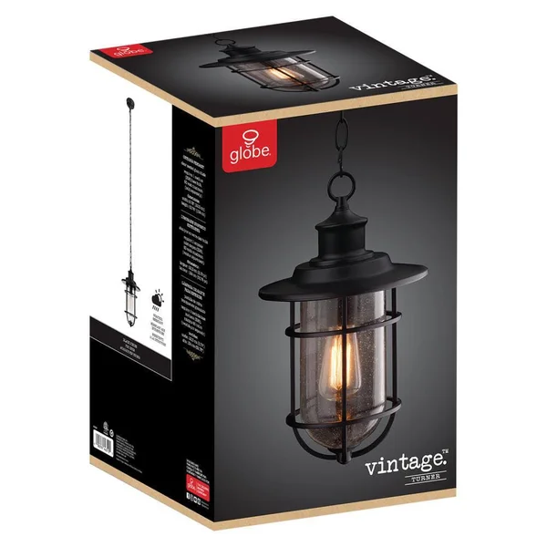 Globe Vintage Pendant - Outdoor, Black Finish