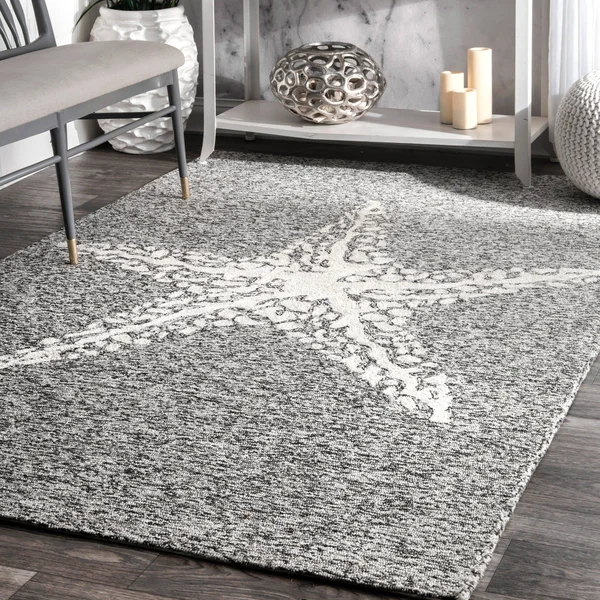 nuLOOM Marine Hand Hooked Indoor/Outdoor Area Rug - 5& x 8&, Grey