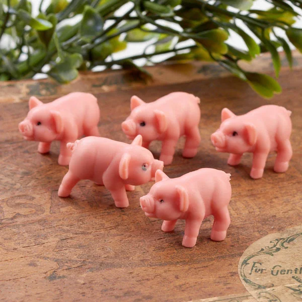 Dollhouse Miniature Pink Baby Pigs - True Vintage - 1'' x 1/2'', Craft Supplies, Doll Making Supplies from Factory Direct Craft