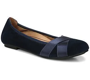 Vionic Suede Flats - Maria - Size 8 Medium, Navy