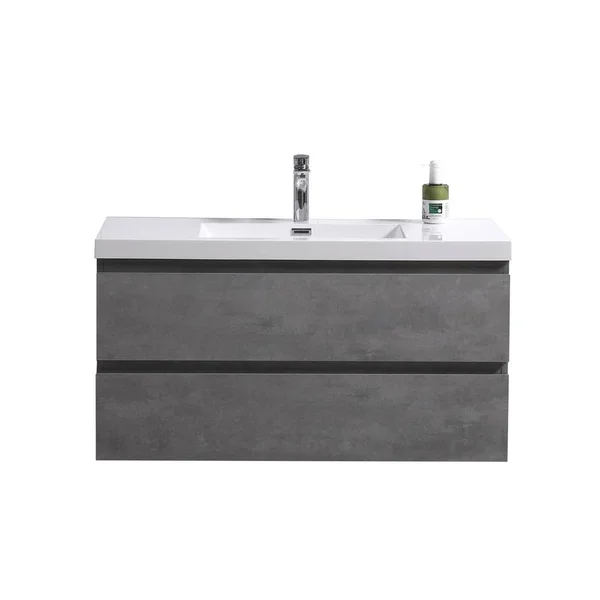 Moreno Bath Moreno Bohemia 42-in Cement Gray Single Sink Bathroom Vanity with Pure White Acrylic Top - MOB42-CG