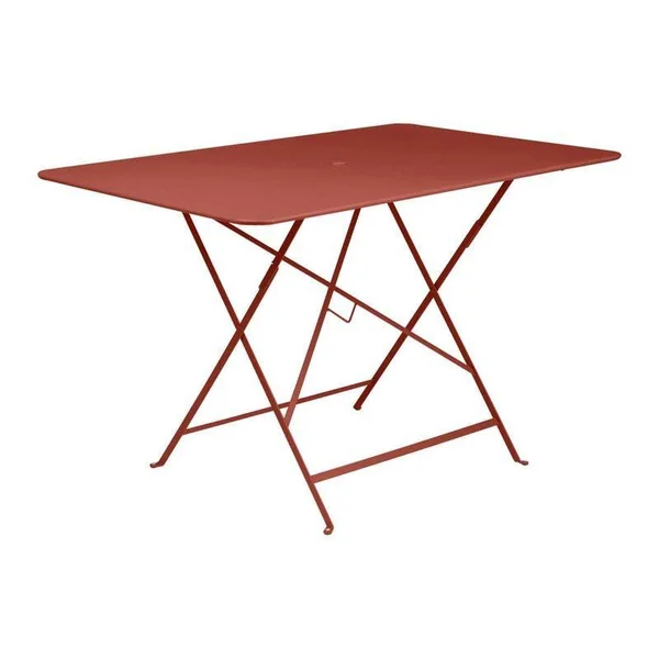 Fermob Bistro 46&& Wide Steel Rectangular Umbrella Hole Table Deep Blue - 024092 - 117 x 77 cm