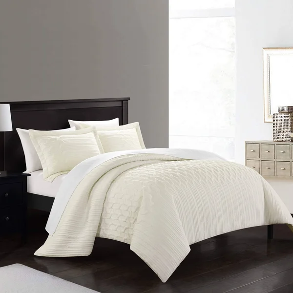 Chic Home Jazmine 7 Piece Comforter Set Embossed Bed in A Bag Plum - Twin XL