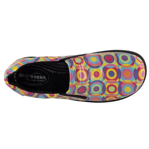 Easy Works by Easy Street Bind Work Shoes 10 M Bright Circle Patent