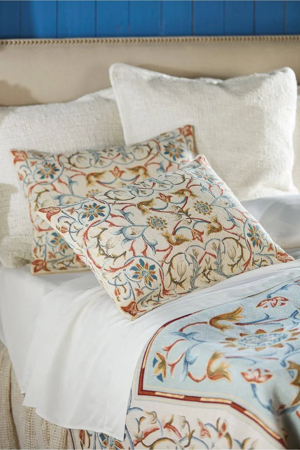 Soft Surroundings Augusta Tapestry Bed Sham, in Spring Sky Size Standard