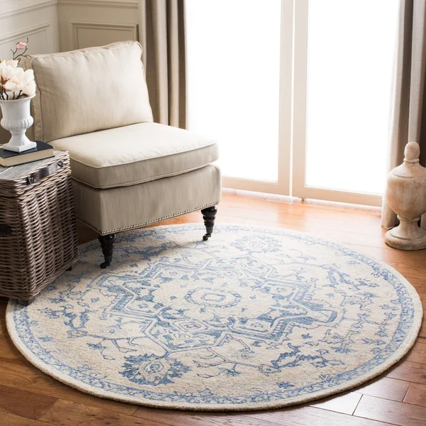 Safavieh Micro Loop 503 Area Rug, Ivory, Beige, 5' x 5' Round