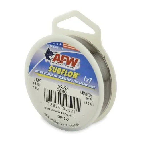 American Fishing Wire Surflon Nylon Coated 1x7 Stainless Steel Leader Wire
