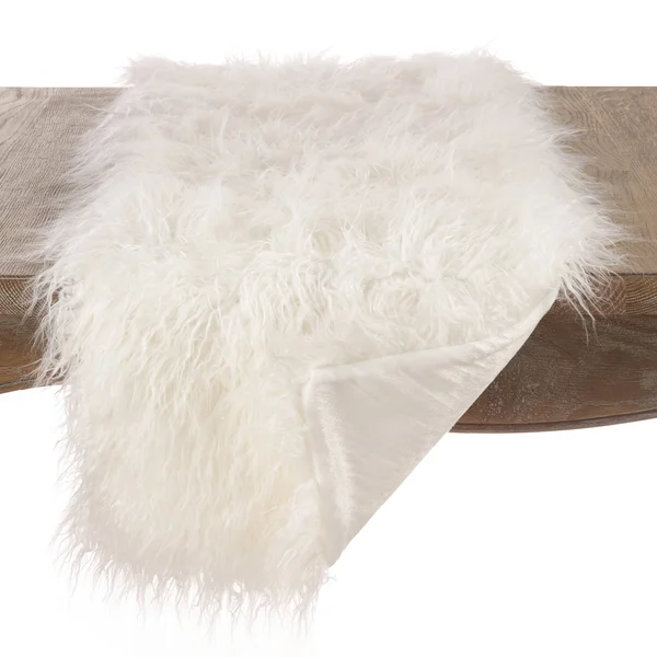 Saro Lifestyle Mongolian Faux Fur Runner - Rose - 16x22x90x22