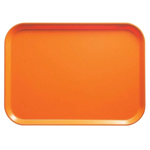 Cambro Camtray Rectangular Serving Trays - 14 x 18, Orange Pizazz