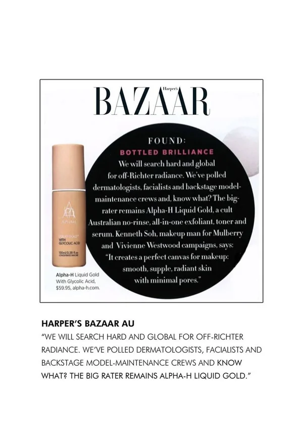 Alpha-H Liquid Gold - Resurfaces Skin Tone Age Spots Acne Scars with Glycolic Acid (100 Milliliters)