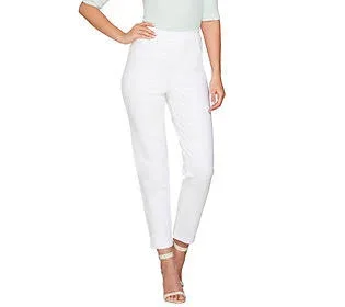 Joan Rivers Regular Signature Knit Pull-On Ankle Pants, Size 3X, White