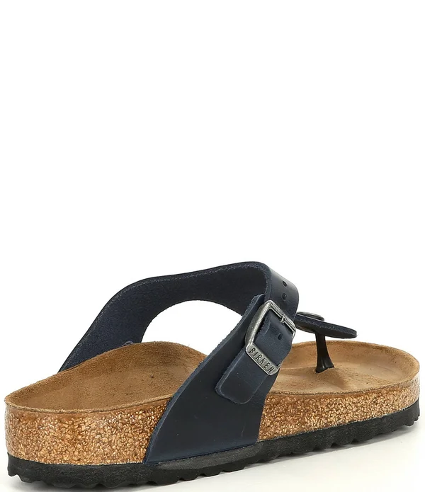 Birkenstock Women's Gizeh Sandal - 38 - Blue - Oiled Leather