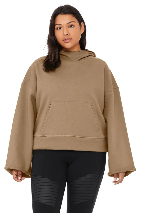 Alo Yoga, Low Key Hoodie in Gravel, Size: XS