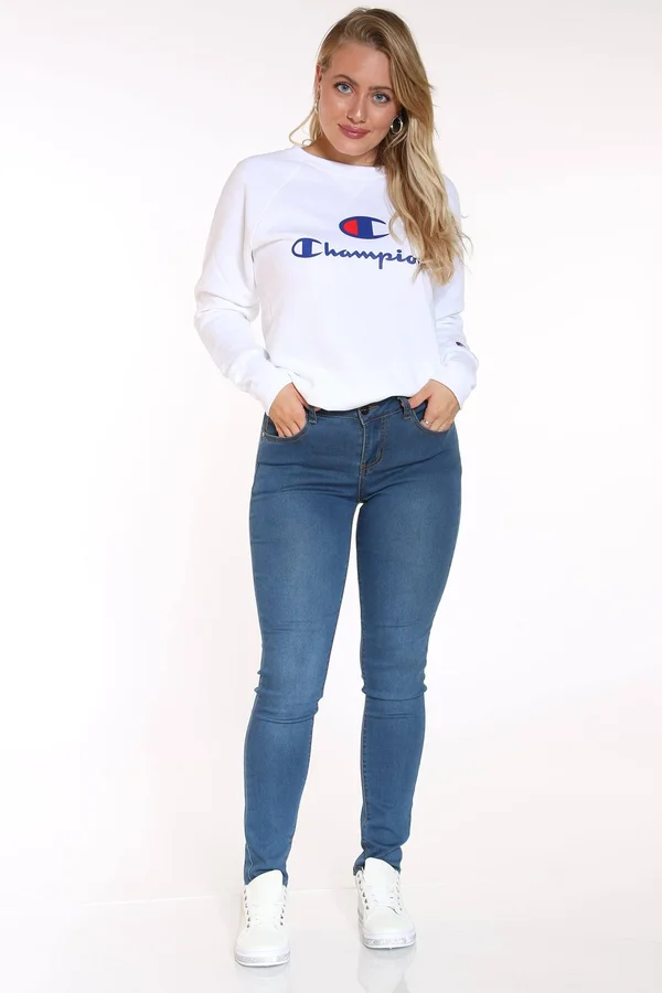 Champion Powerblend Graphic Crew White - XL