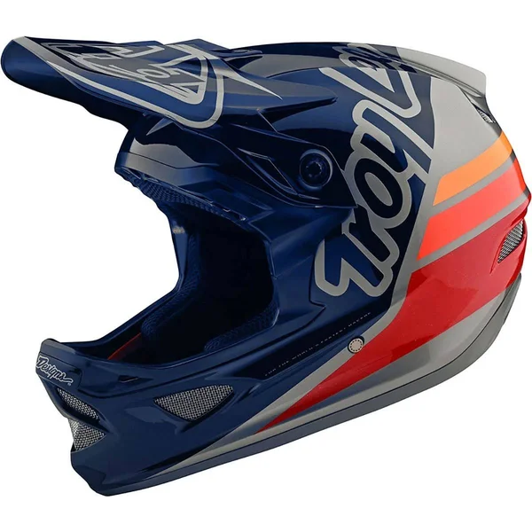 Troy Lee Designs D3 FIBERLITE; Silhouette Navy, Silver 2x