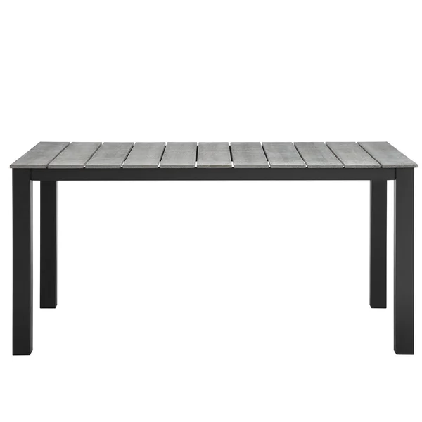 Modway Maine 63x22 Outdoor Patio Dining Table - White/Light Gray
