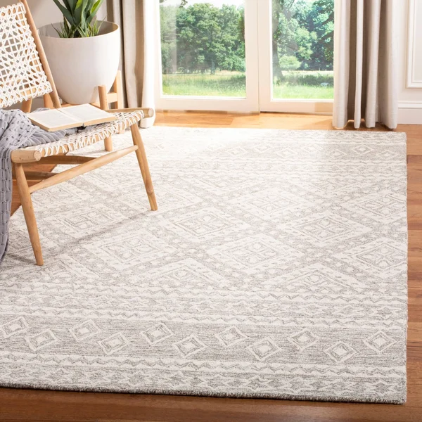 Safavieh Micro-Loop MLP501F 2&6x22 x 4&0x22 Grey - Ivory Area Rug