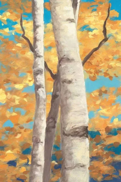Framed Canvas Art (White Floating Frame) - Doubloons Panel I by Julia Purinton ( Floral & Botanical > Tree Art > Asp
