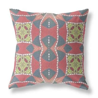 Cosmic Circle Sprays Broadcloth Indoor Outdoor Zippered Pillow Blue Green Cream Bungalow Rose Size: 20x22 x 20