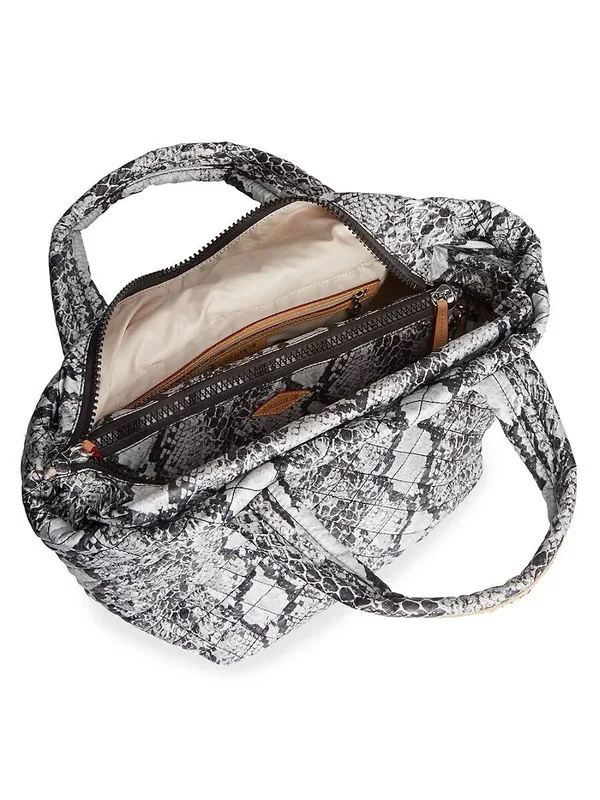 MZ Wallace Grey Snake Small Metro Tote