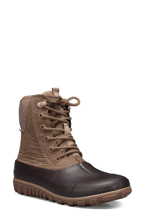 Bogs Women's Classic Casual Tall Lace Leather Boot - 11 - Tan
