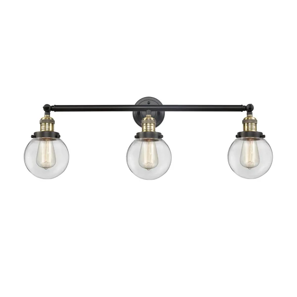 Innovations 205-BAB-G202-6-LED Black Antique Brass Beacon 3 Light Bath Vanity Light