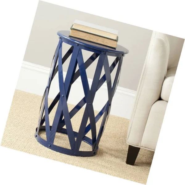 Safavieh Bertram Iron Stool - Navy