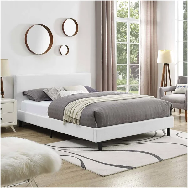 Modway Anya Full Bed White Fabric