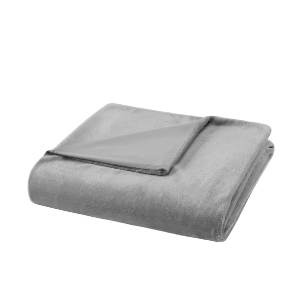Bibb Home Weighted Blanket with Reversible Removable COVER - Silver, 60x22 x 80x22 - 15 lb