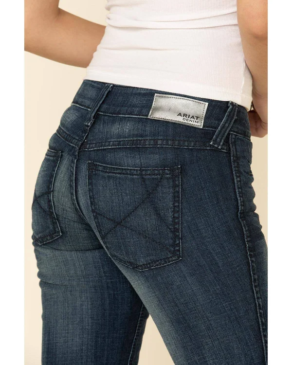 Ariat Women's Trouser Mid Rise Stretch Outseam Ella Wide Leg Jean