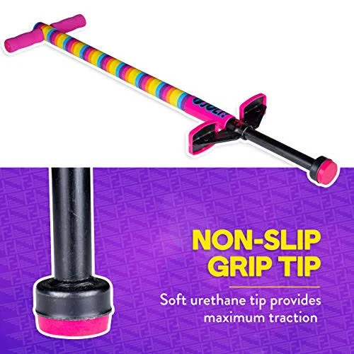 Flybar Foam Jolt Pogo Stick for Kids Age 5 and Up - Between 40 to 80 Pounds, Beginners Kids Pogo Stick for Boys and Girls (Rainbo
