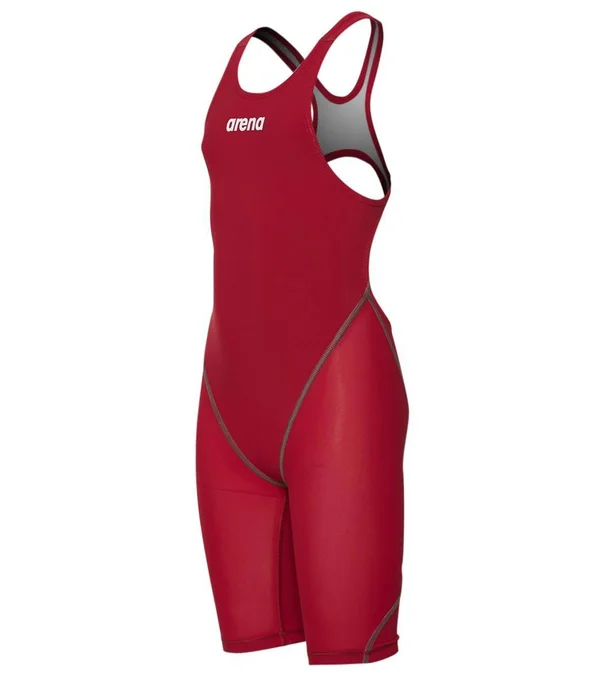 Arena Girls& Powerskin St 2.0 Open Back, Junior Deep Red 28