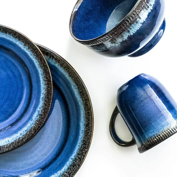 Better Homes & Gardens Painted Canyon 16 Piece Dinnerware Set - Blue