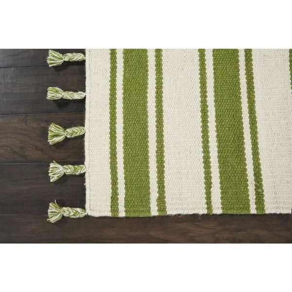 Nourison Solano Area Rug, Ivory/Spa, 2&3x22 x 8&