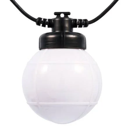Camco Outdoor Globe Lights - Black Wire 6 Globes, White