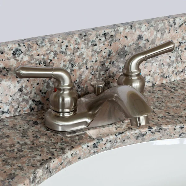 White Bathroom Vanity 36 inch, Burlywood Granite Top, Faucet LB3B