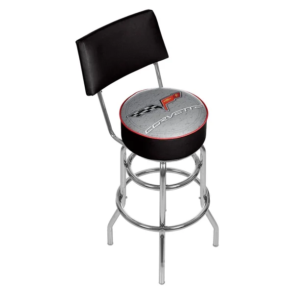 Trademark Corvette C6 Padded Bar Stool with Back