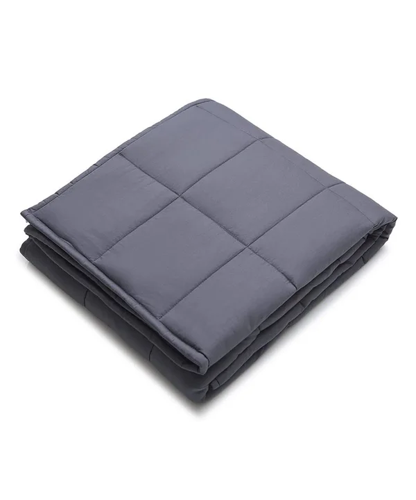 Bibb Home Weighted Blanket with Reversible Removable COVER - Silver, 60x22 x 80x22 - 15 lb