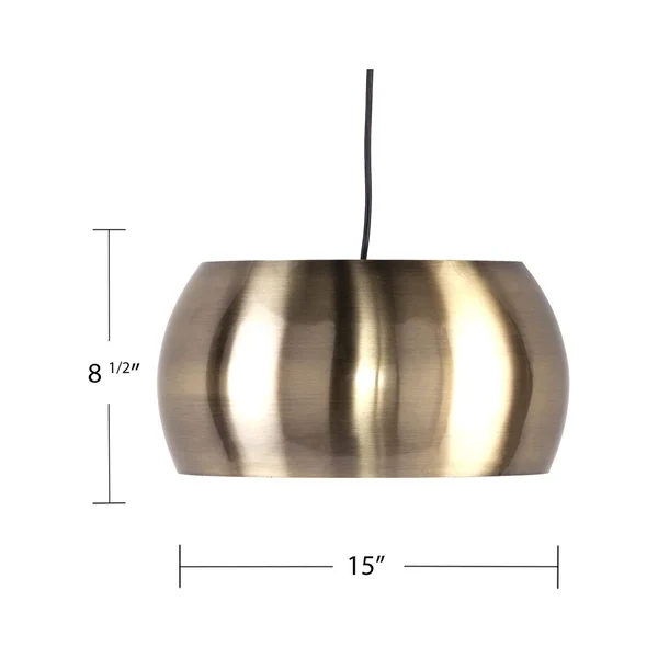 Southern Enterprises Bernay Metal Pendant Lamp in Brushed Brass LT8220