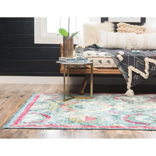Unique Loom Coppelia Baracoa Area Rug - 5& 5 x 8& (Turquoise)