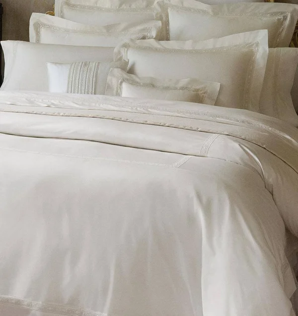 Sferra Giza 45 Lace Bedding - Standard Sham - White