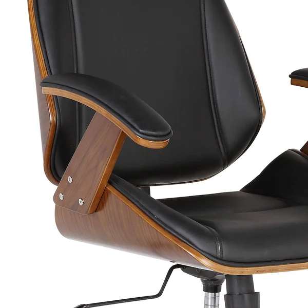 Armen Living Century Faux Leather Office Chair - Black