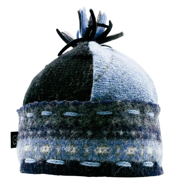 Ski Cap, Wool Ski Hat, Upcycled Wool Ski Cap Denim