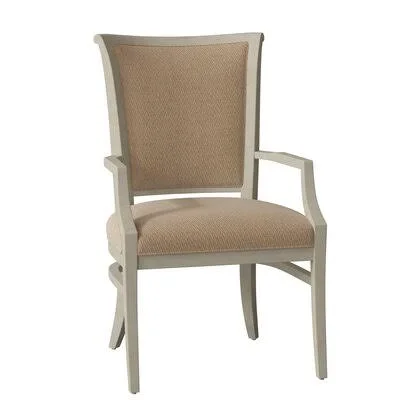 Bayfield Upholstered King Louis Back Arm Chair Fairfield Chair Body Fabric: 9177 Ecru, Frame Color: Almond Buff
