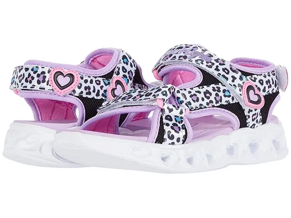 Skechers Girls& S Lights Heart Lights Savvy Cat Sandal