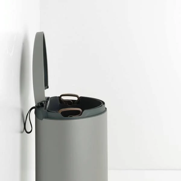 Brabantia 119620 Kitchen Bin - Steel, Mineral Concrete Grey, 40L