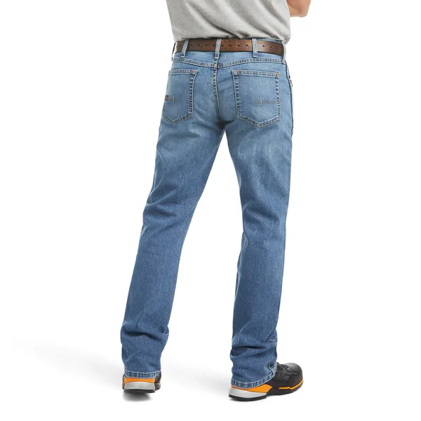 Ariat Men's Rebar M4 Relaxed DuraStretch Basic Boot Cut Work Jean - Blue Haze